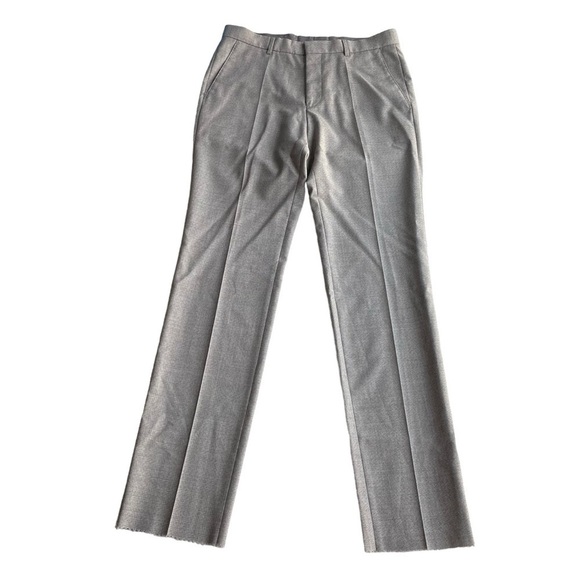 HUGO BOSS Virgin Wool Pant Trouser Taupe Gray Brown Size 30W 33L NWT Unhemmed - Picture 1 of 10